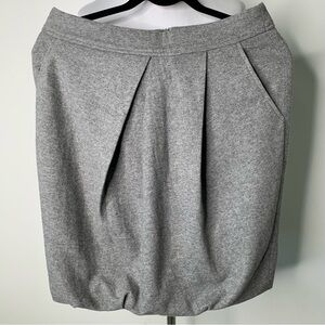 GUNEX For Brunello Cucinelli Women's Grey Pencil Pleated Wool Skirt Size 6